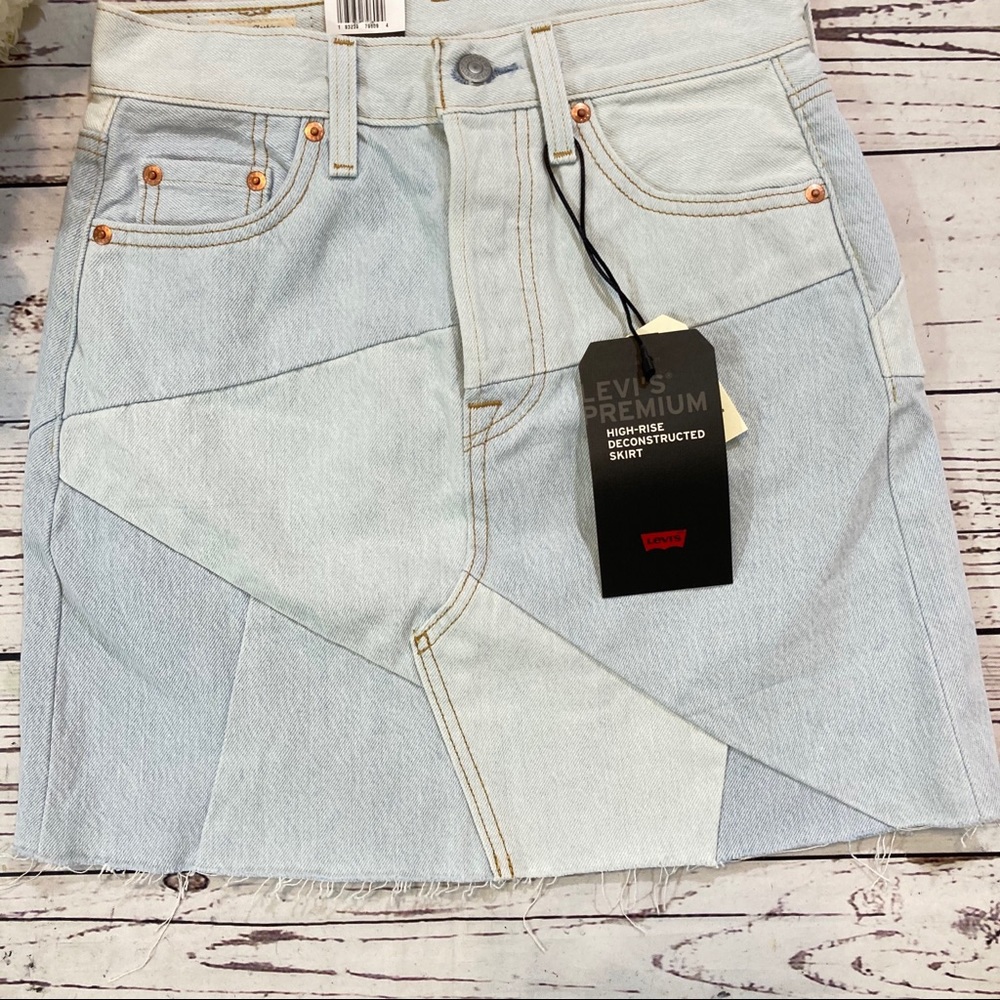 Levi’s BF high waist deconstructed jean skirt NWT - Picture 5 of 6